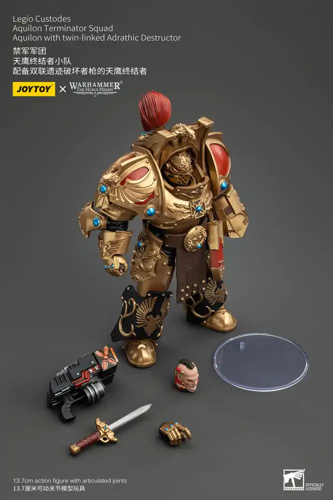 Warhammer The Horus Heresy Action Figure 1/18 Legio Custodes Aquilon Terminator Squad Aquilon with twin-linked Adrathic Destructor 14 cm termékfotó