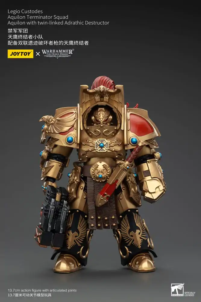 Warhammer The Horus Heresy Action Figure 1/18 Legio Custodes Aquilon Terminator Squad Aquilon with twin-linked Adrathic Destructor 14 cm termékfotó