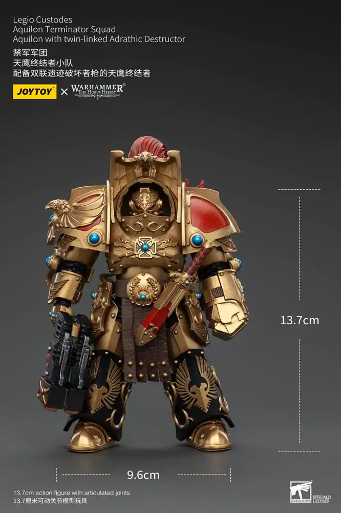 Warhammer The Horus Heresy Action Figure 1/18 Legio Custodes Aquilon Terminator Squad Aquilon with twin-linked Adrathic Destructor 14 cm termékfotó