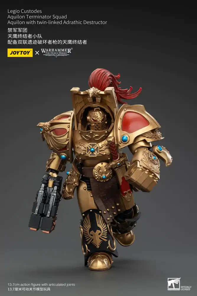 Warhammer The Horus Heresy Action Figure 1/18 Legio Custodes Aquilon Terminator Squad Aquilon with twin-linked Adrathic Destructor 14 cm termékfotó