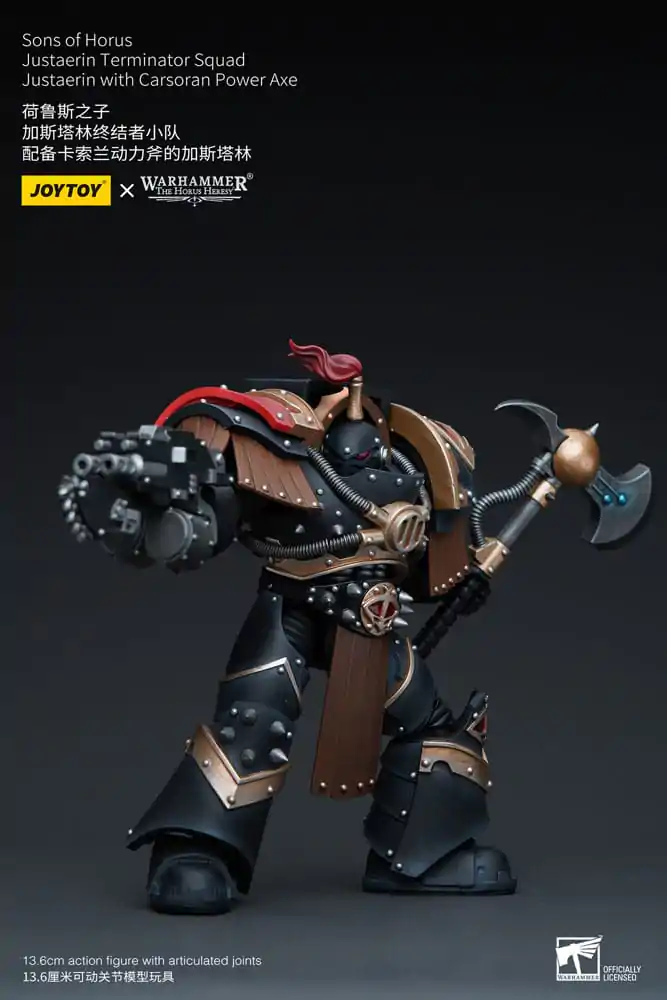 Warhammer The Horus Heresy Action Figure 1/18 Sons of Horus Justaerin Terminator Squad Justaerin with Carsoran Power Axe 12 cm termékfotó