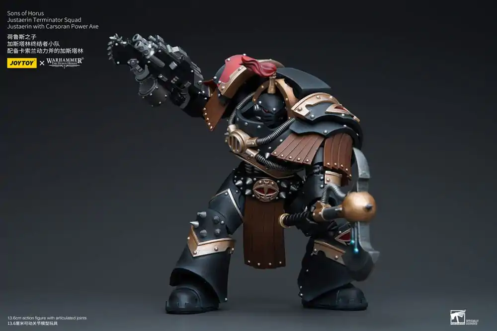 Warhammer The Horus Heresy Action Figure 1/18 Sons of Horus Justaerin Terminator Squad Justaerin with Carsoran Power Axe 12 cm termékfotó