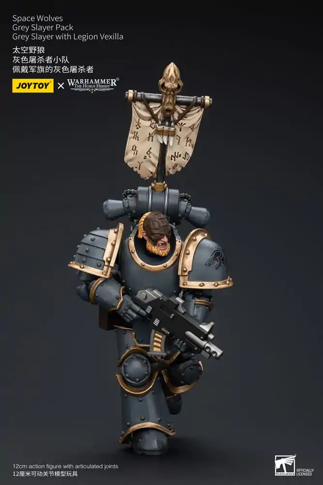 Warhammer The Horus Heresy Action Figure 1/18 Space Wolves Grey Slayer Pack Grey Slayer With Legion Vexilla 12 cm termékfotó