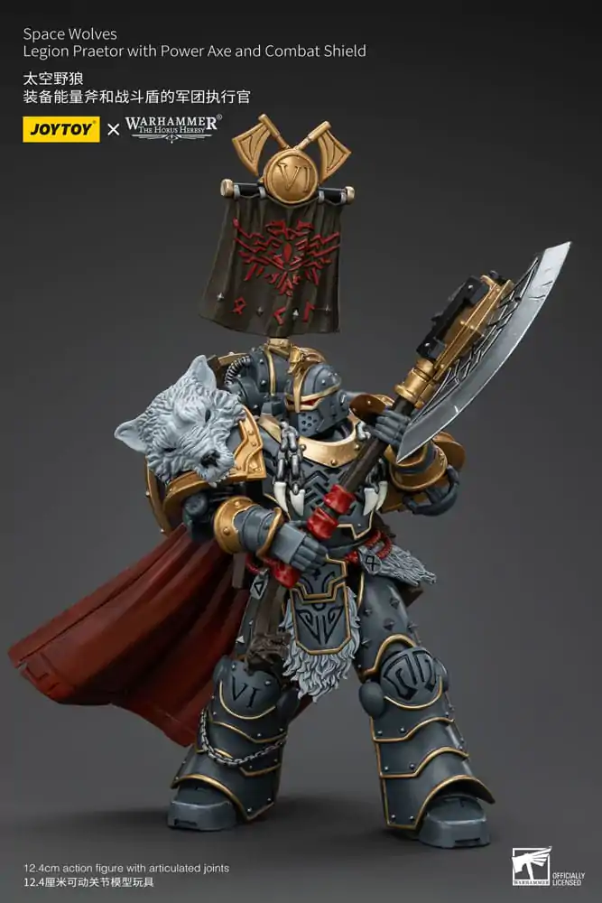 Warhammer The Horus Heresy Action Figure 1/18 Space Wolves Legion Praetor with Power Axe and Combat Shield 12 cm termékfotó