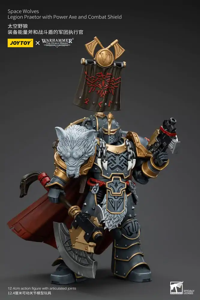 Warhammer The Horus Heresy Action Figure 1/18 Space Wolves Legion Praetor with Power Axe and Combat Shield 12 cm termékfotó