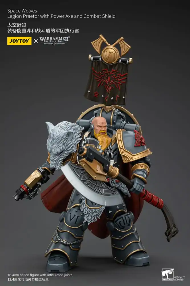 Warhammer The Horus Heresy Action Figure 1/18 Space Wolves Legion Praetor with Power Axe and Combat Shield 12 cm termékfotó