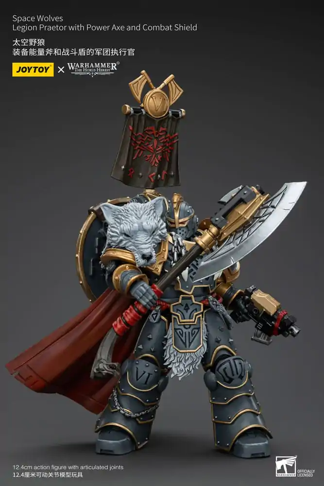 Warhammer The Horus Heresy Action Figure 1/18 Space Wolves Legion Praetor with Power Axe and Combat Shield 12 cm termékfotó