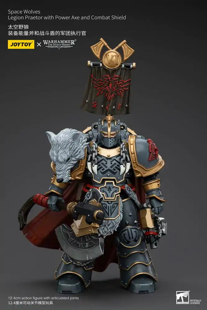 Warhammer The Horus Heresy Action Figure 1/18 Space Wolves Legion Praetor with Power Axe and Combat Shield 12 cm termékfotó