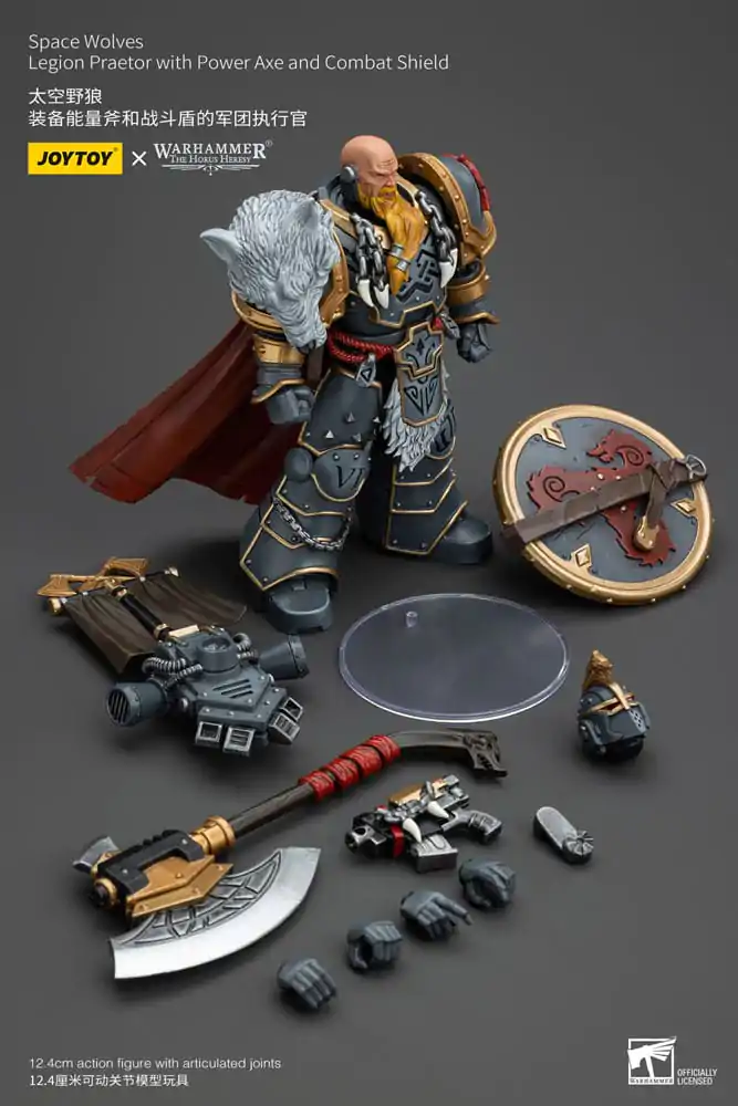 Warhammer The Horus Heresy Action Figure 1/18 Space Wolves Legion Praetor with Power Axe and Combat Shield 12 cm termékfotó