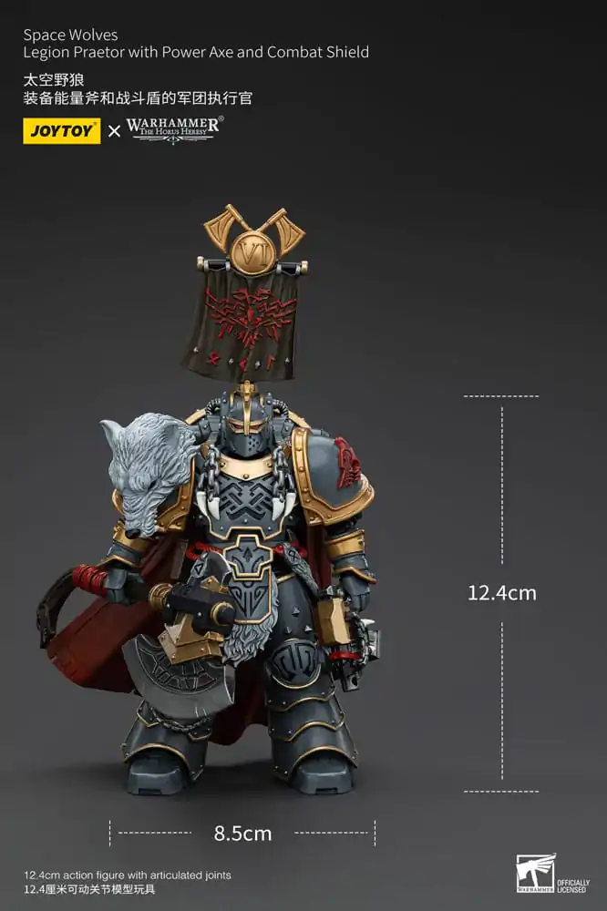 Warhammer The Horus Heresy Action Figure 1/18 Space Wolves Legion Praetor with Power Axe and Combat Shield 12 cm termékfotó