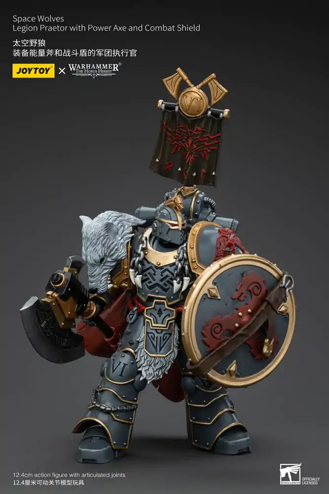 Warhammer The Horus Heresy Action Figure 1/18 Space Wolves Legion Praetor with Power Axe and Combat Shield 12 cm termékfotó