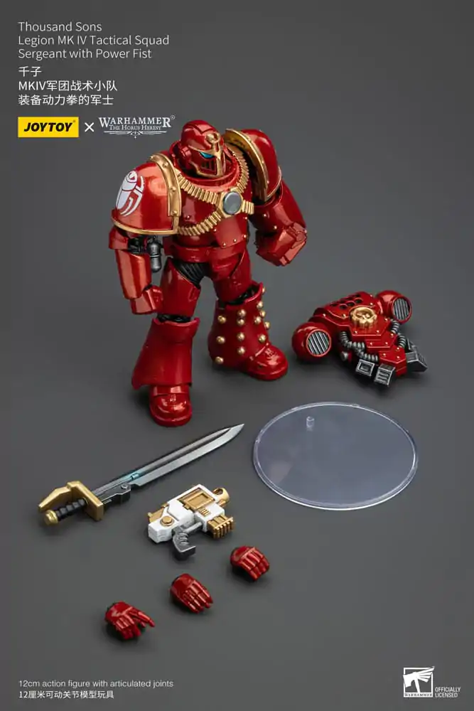 Warhammer The Horus Heresy Action Figure 1/18 Thousand Sons Legion MK IV Tactical Squad Sergeant with Power Fist 12 cm termékfotó