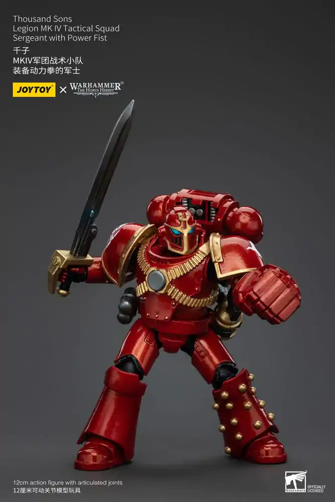 Warhammer The Horus Heresy Action Figure 1/18 Thousand Sons Legion MK IV Tactical Squad Sergeant with Power Fist 12 cm termékfotó