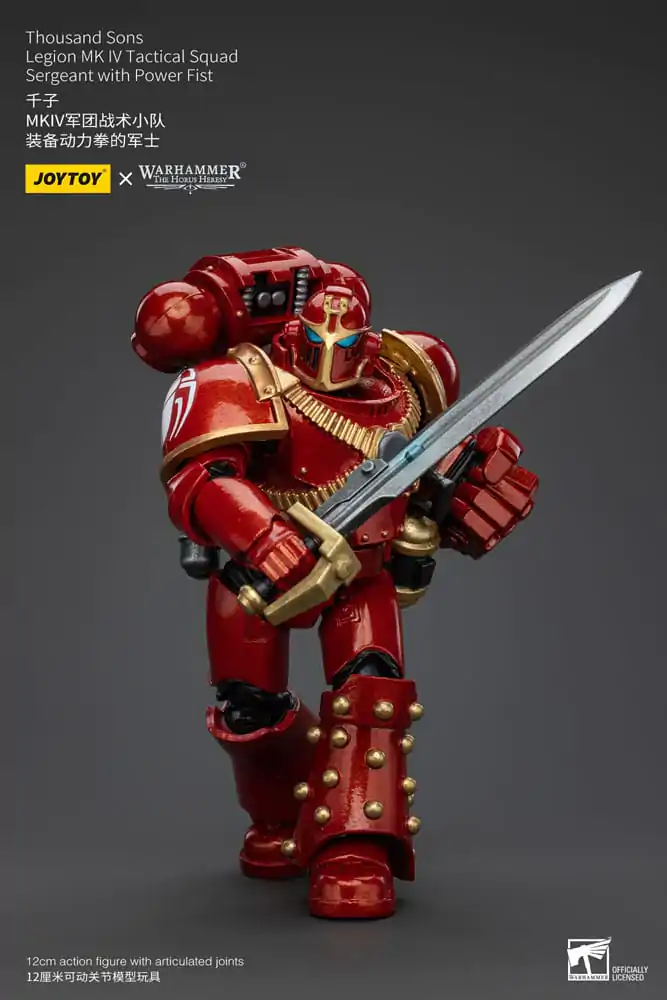 Warhammer The Horus Heresy Action Figure 1/18 Thousand Sons Legion MK IV Tactical Squad Sergeant with Power Fist 12 cm termékfotó