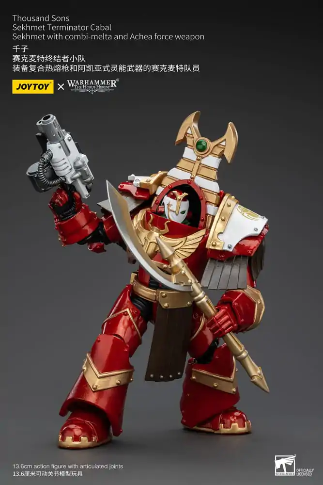 Warhammer The Horus Heresy Action Figure 1/18 Thousand Sons Sekhmet Terminator Cabal Sekhmet with Combi-Melta and Achea Force Weapon 14 cm termékfotó