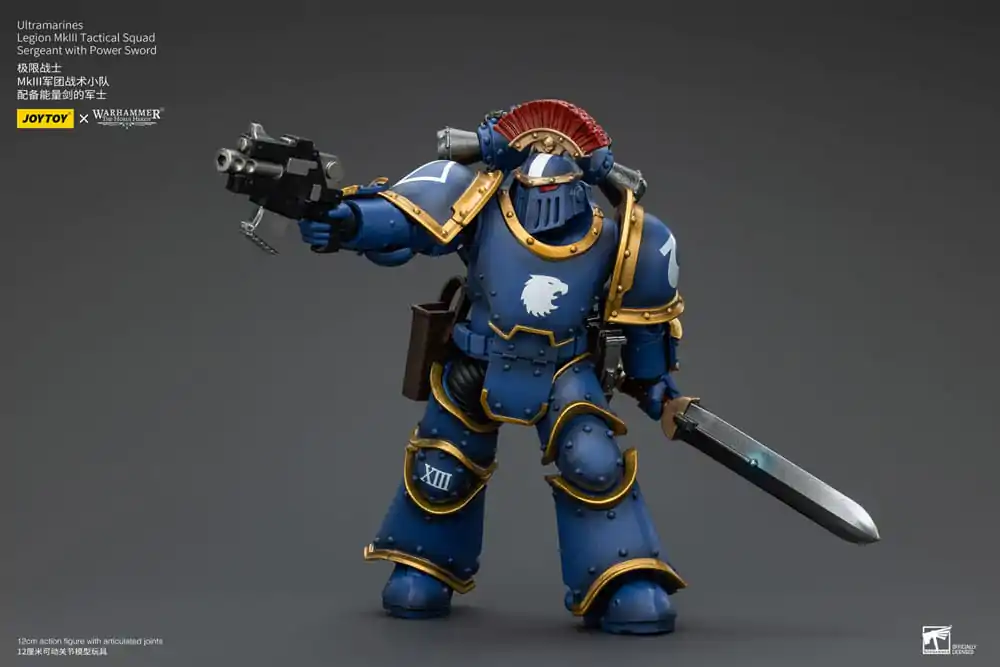 Warhammer The Horus Heresy Action Figure 1/18 Ultramarines Legion MKIII Tactical Squad Sergeant with Power Sword 12 cm termékfotó