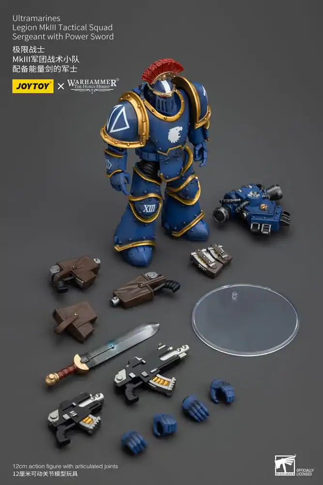 Warhammer The Horus Heresy Action Figure 1/18 Ultramarines Legion MKIII Tactical Squad Sergeant with Power Sword 12 cm termékfotó