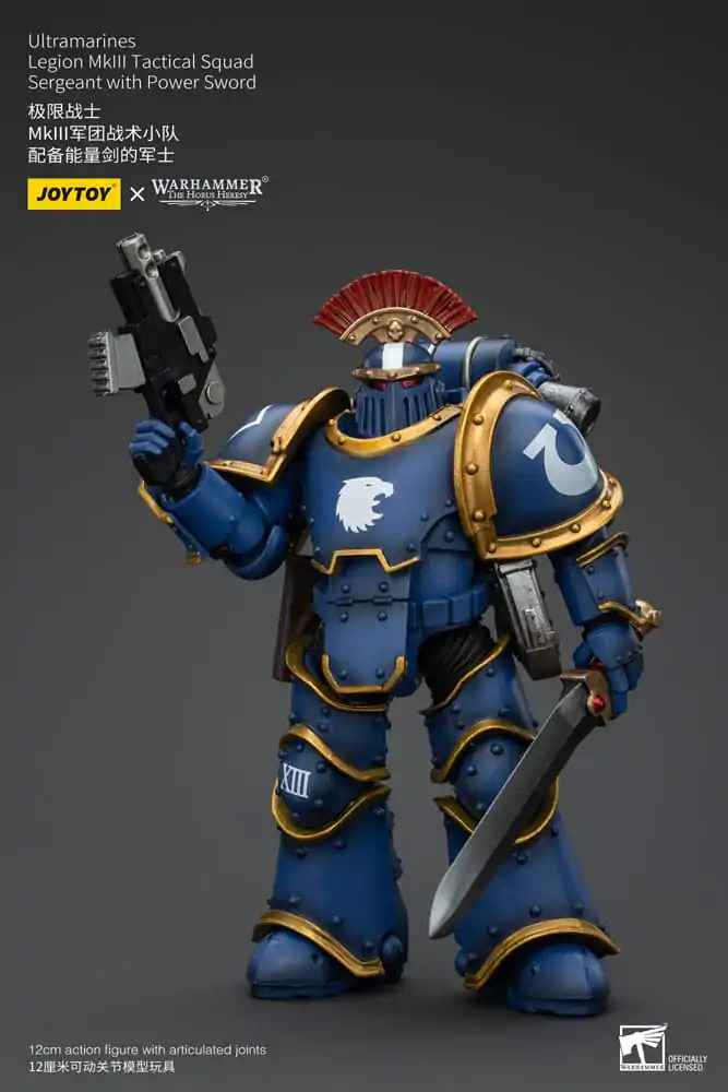 Warhammer The Horus Heresy Action Figure 1/18 Ultramarines Legion MKIII Tactical Squad Sergeant with Power Sword 12 cm termékfotó