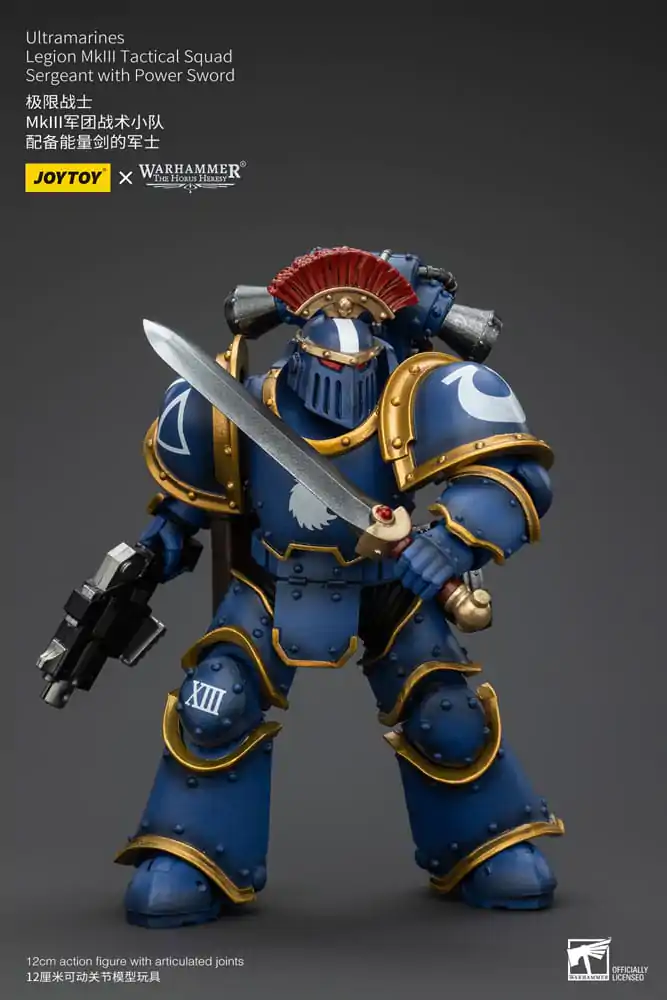 Warhammer The Horus Heresy Action Figure 1/18 Ultramarines Legion MKIII Tactical Squad Sergeant with Power Sword 12 cm termékfotó