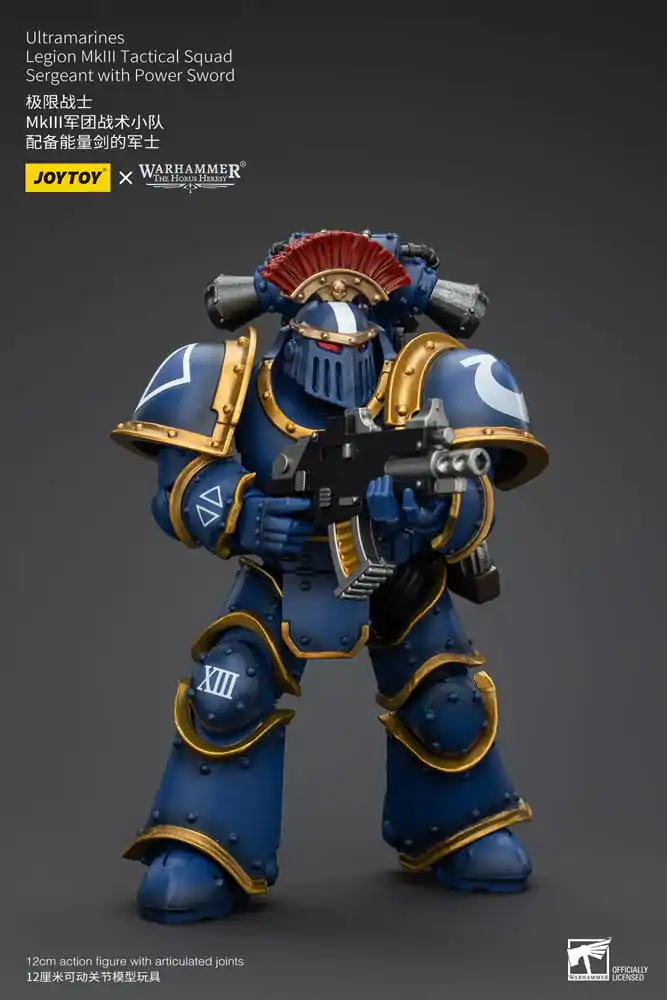 Warhammer The Horus Heresy Action Figure 1/18 Ultramarines Legion MKIII Tactical Squad Sergeant with Power Sword 12 cm termékfotó