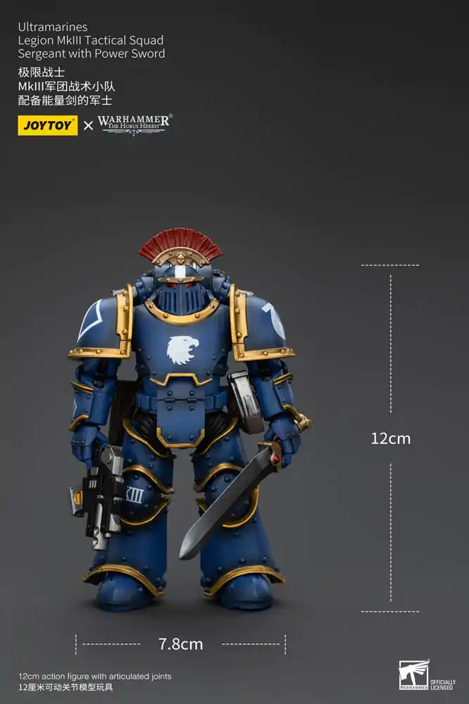 Warhammer The Horus Heresy Action Figure 1/18 Ultramarines Legion MKIII Tactical Squad Sergeant with Power Sword 12 cm termékfotó