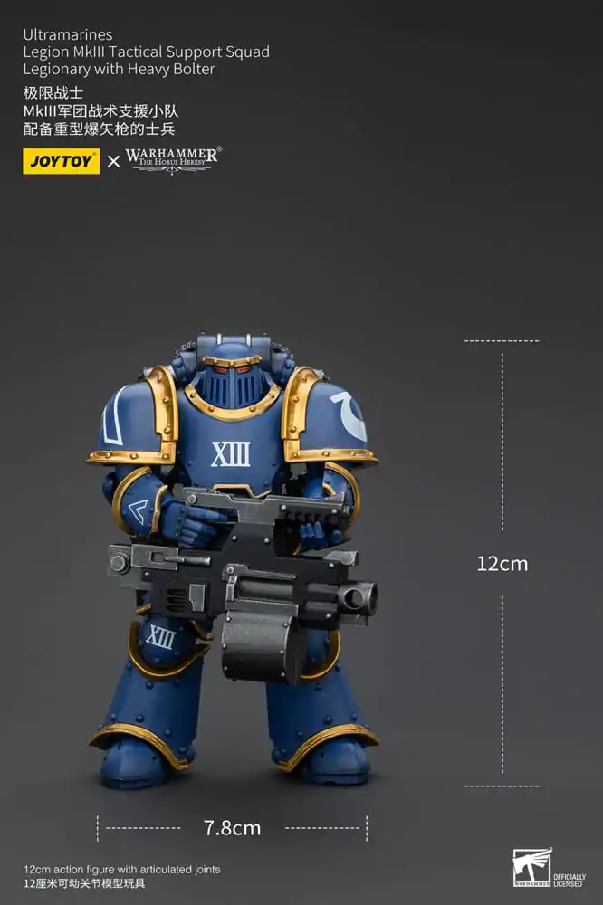 Warhammer The Horus Heresy Action Figure 1/18 Ultramarines Legion MKIII Tactical Support Squad Legionary with Heavy Bolter 12 cm termékfotó