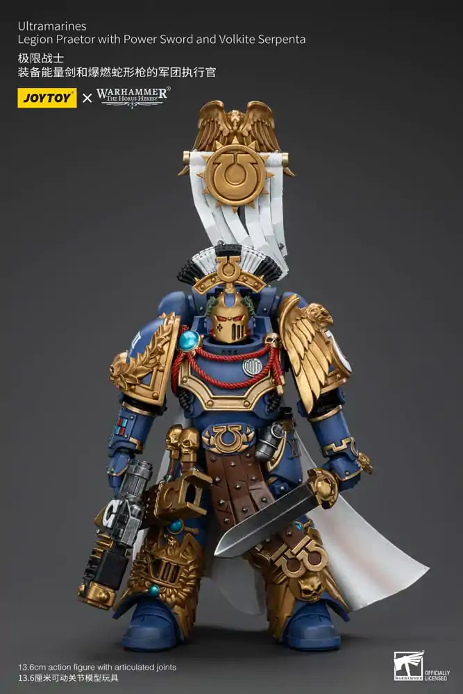 Warhammer The Horus Heresy Action Figure 1/18 Ultramarines Legion Praetor with Power Sword and Volkite Serpenta 12 cm termékfotó