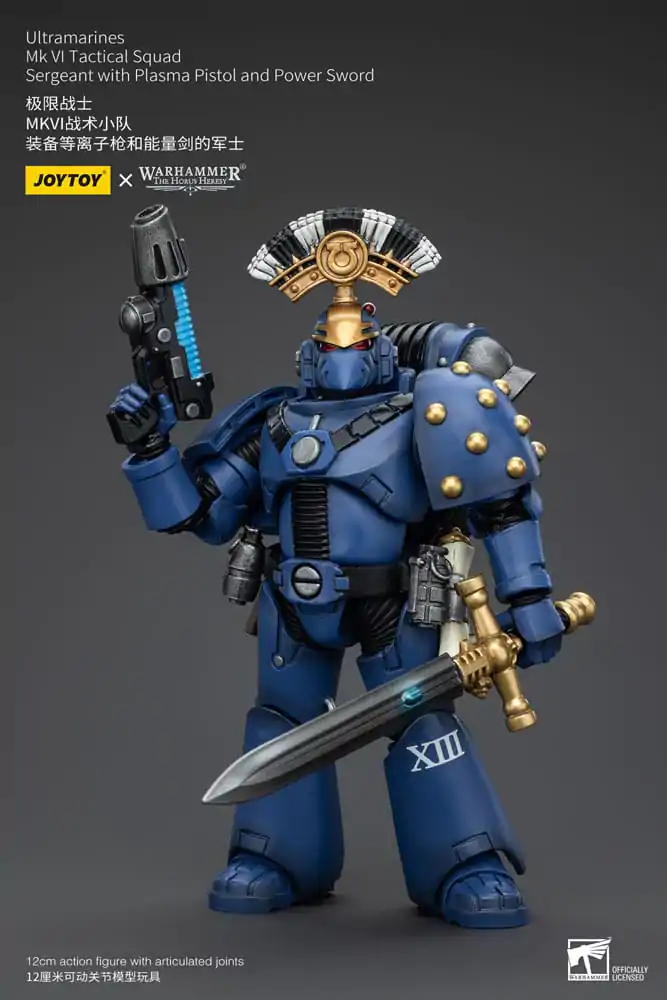 Warhammer The Horus Heresy Action Figure 1/18 Ultramarines MK VI Tactical Squad Sergeant with Plasma Pistol and Power Sword 12 cm termékfotó