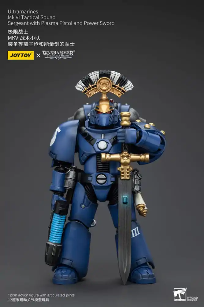 Warhammer The Horus Heresy Action Figure 1/18 Ultramarines MK VI Tactical Squad Sergeant with Plasma Pistol and Power Sword 12 cm termékfotó