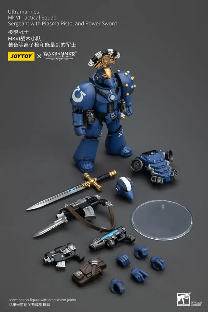 Warhammer The Horus Heresy Action Figure 1/18 Ultramarines MK VI Tactical Squad Sergeant with Plasma Pistol and Power Sword 12 cm termékfotó