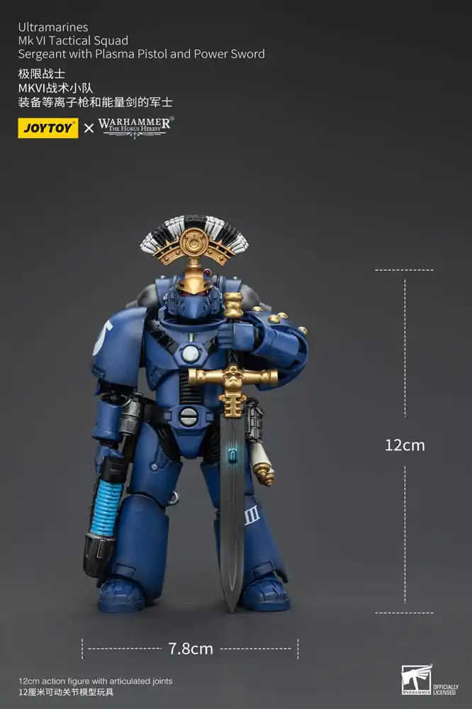 Warhammer The Horus Heresy Action Figure 1/18 Ultramarines MK VI Tactical Squad Sergeant with Plasma Pistol and Power Sword 12 cm termékfotó