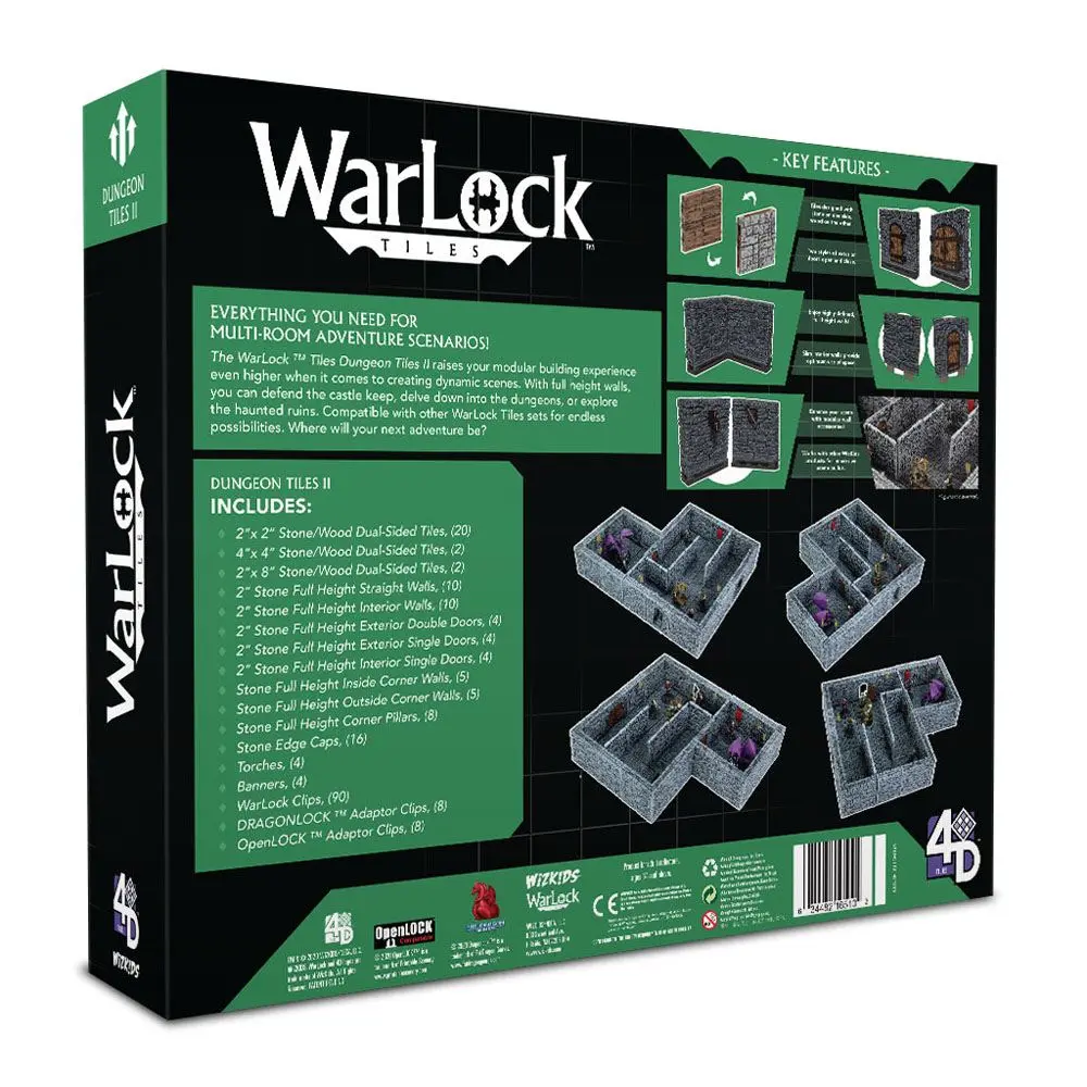 WarLock Tiles: Dungeon Tiles II - Full Height Stone Walls product photo
