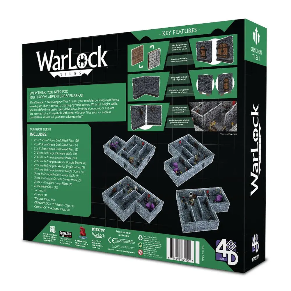 WarLock Tiles: Dungeon Tiles II - Full Height Stone Walls product photo
