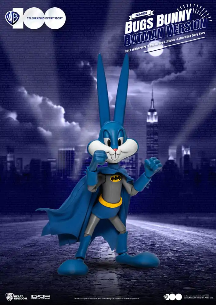 Warner Brothers Dynamic 8ction Heroes Action Figure 1/9 100th Anniversary of Warner Bros. Studios Bugs Bunny Batman Ver. 17 cm termékfotó