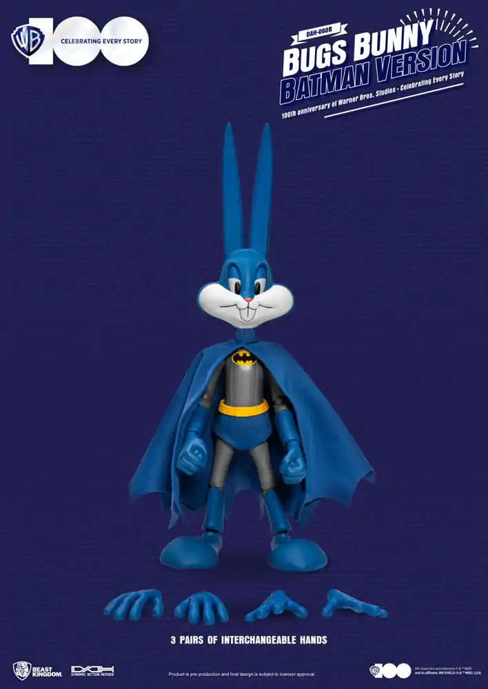 Warner Brothers Dynamic 8ction Heroes Action Figure 1/9 100th Anniversary of Warner Bros. Studios Bugs Bunny Batman Ver. 17 cm termékfotó