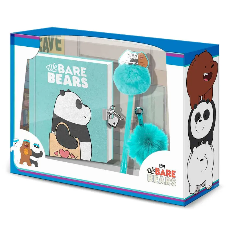 We Bare Bears Panda Bear diary + pen + pompon set product photo