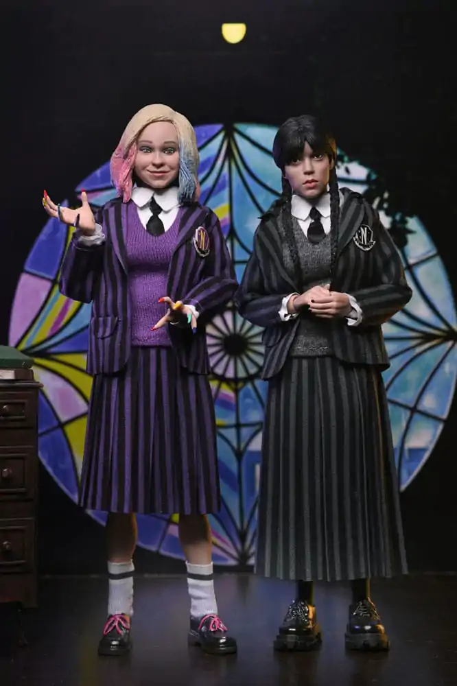 Wednesday Action Figures 2 Pack Wednesday Addams (Nevermore Uniform) and Enid 20 cm product photo