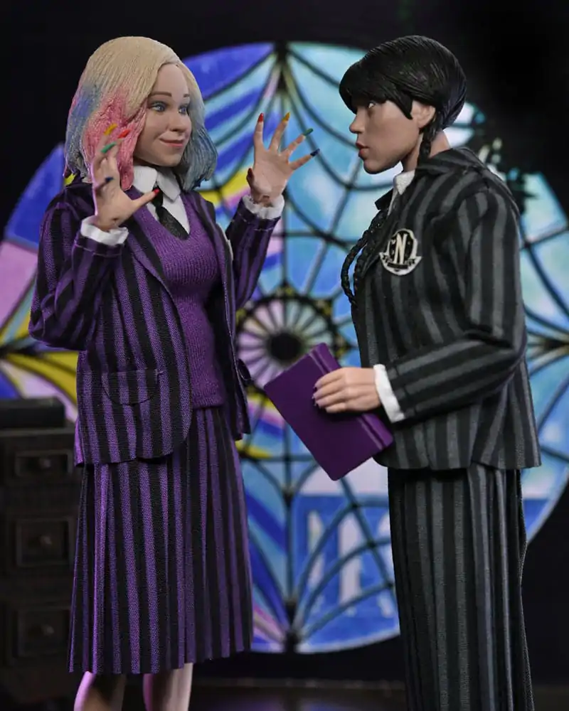 Wednesday Action Figures 2 Pack Wednesday Addams (Nevermore Uniform) and Enid 20 cm product photo