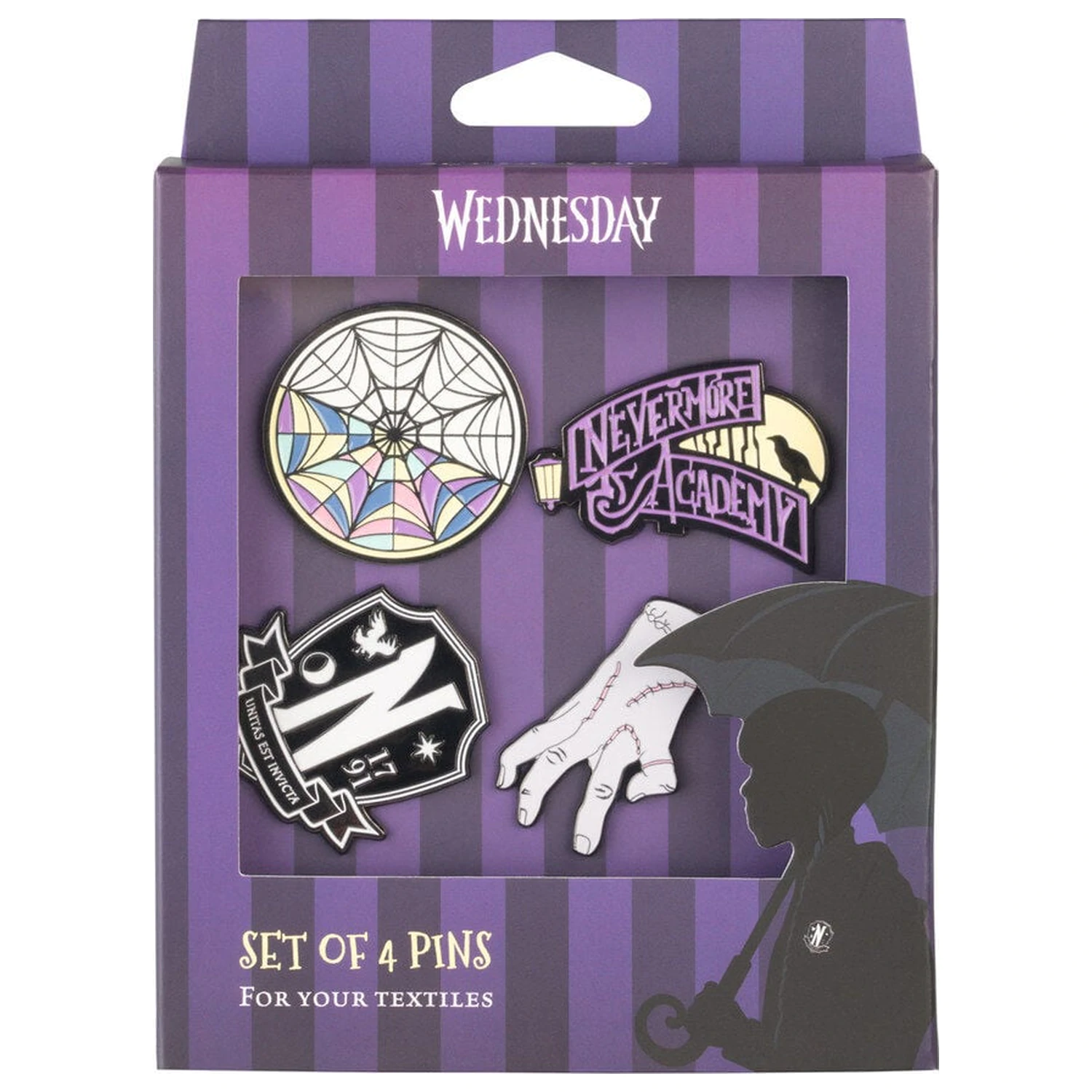 Wednesday set of 4 pins product photo