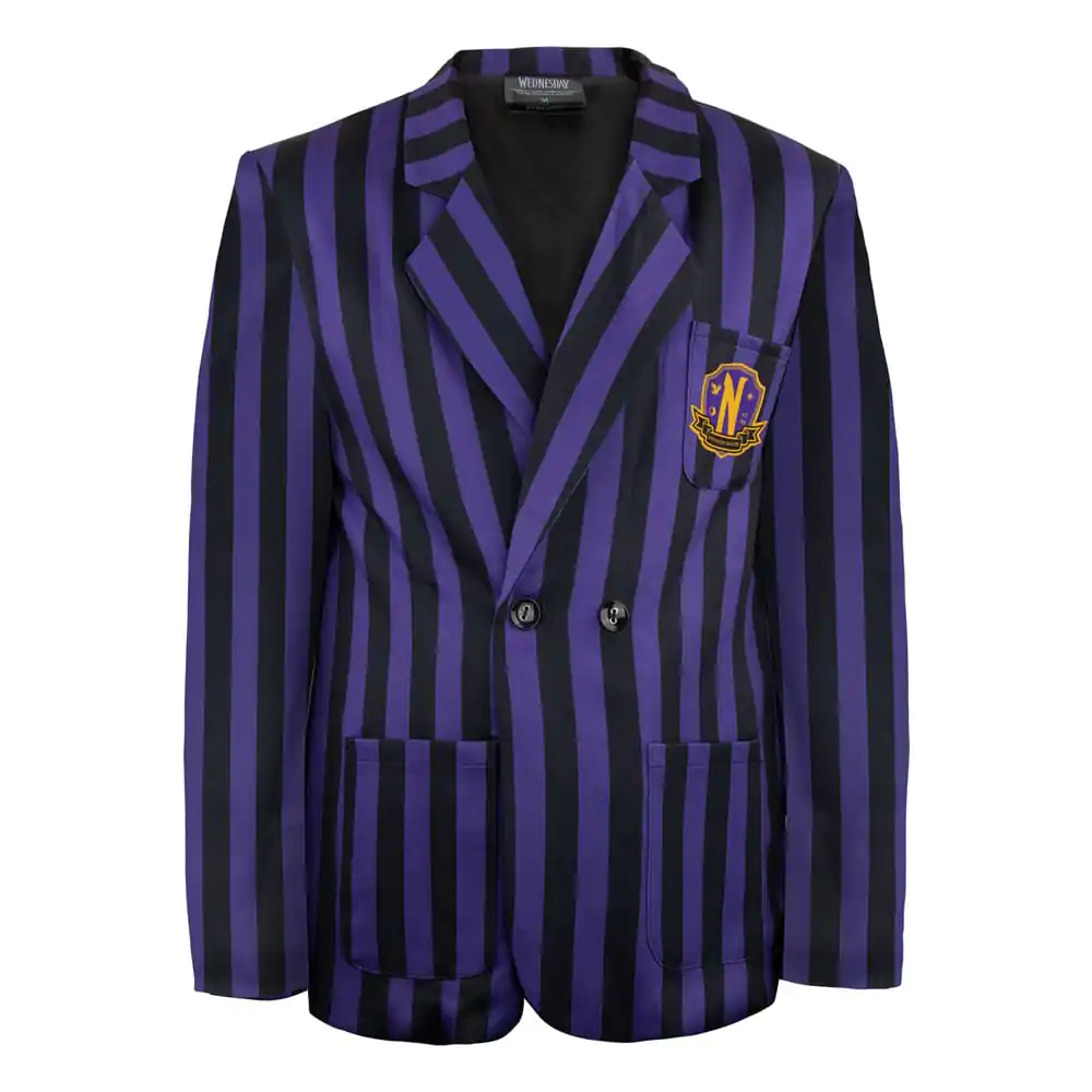 Wednesday Jacket Nevermore Academy Purple Striped Blazer product photo