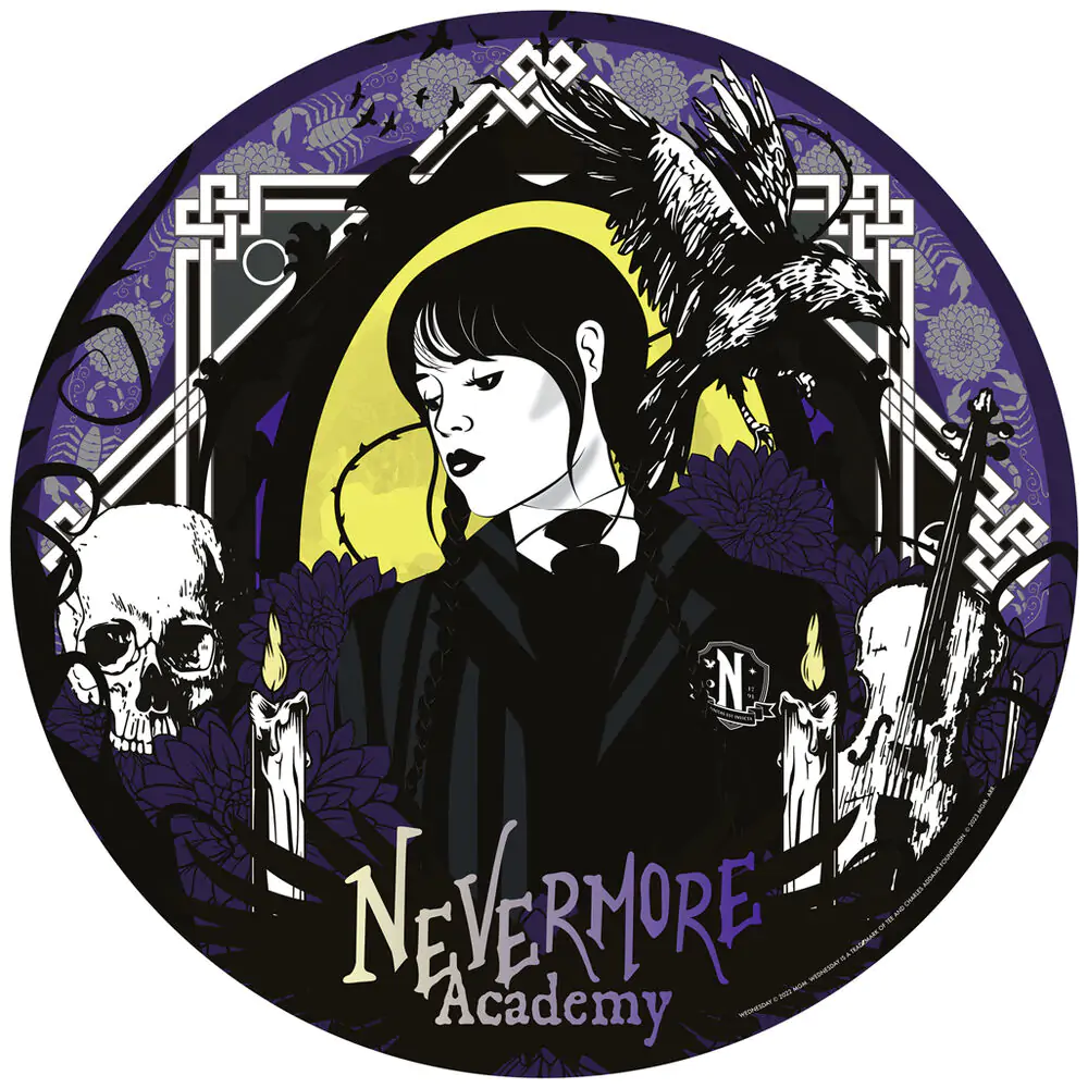 Wednesday Nevermore Academy Round Jigsaw Puzzle (500 pieces) product photo