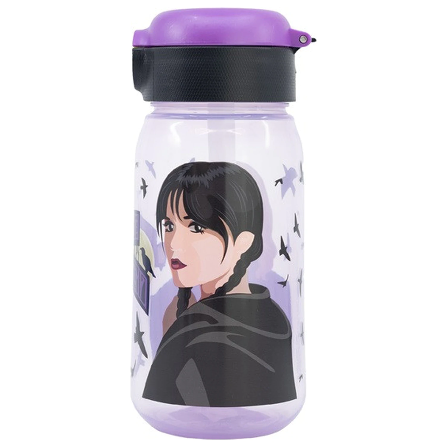 Wednesday Nevermore Academy Plastic Straw Bottle 510 ml product photo