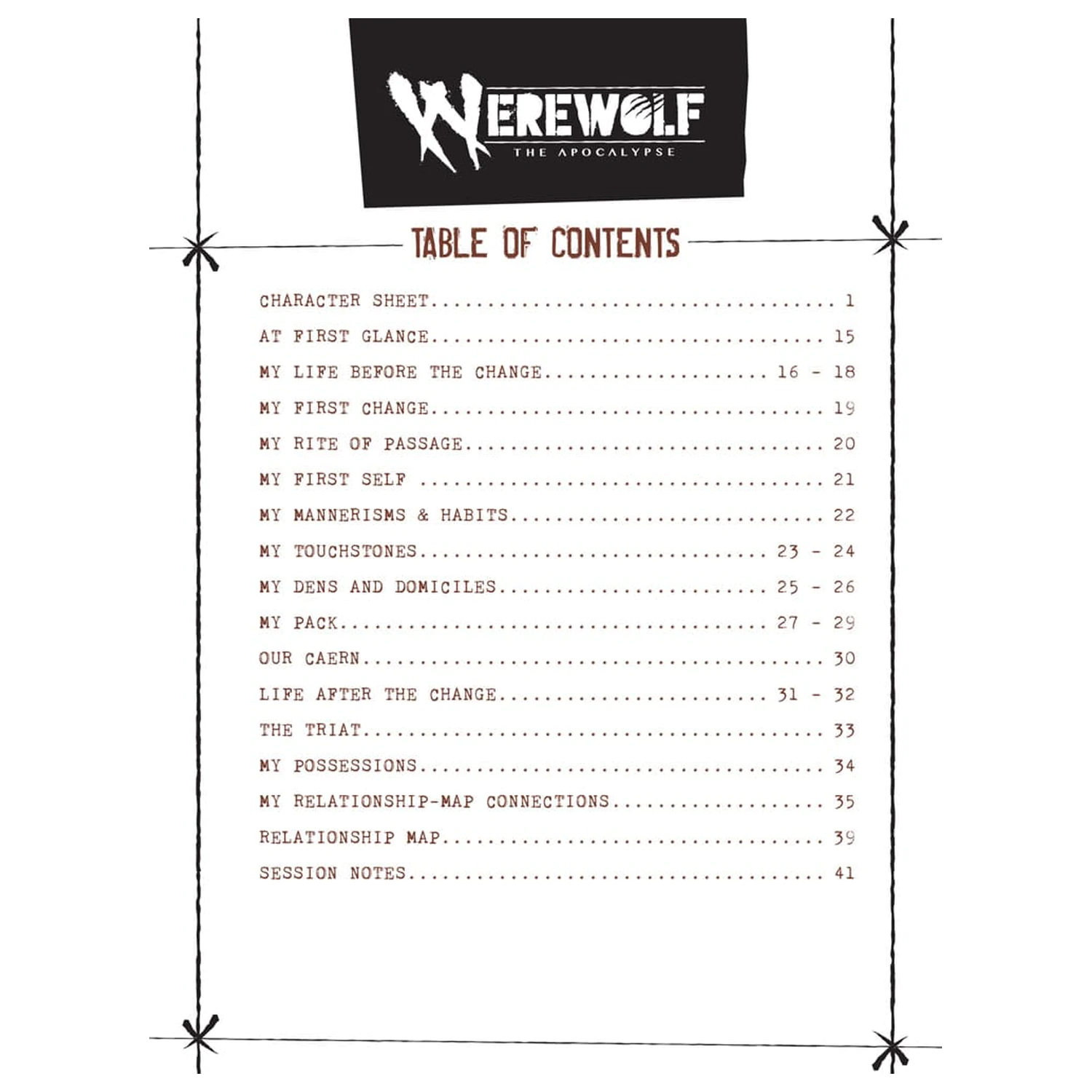 Werewolf: The Apocalypse 5th Edition RPG Journal Expanded Character Sheet Journal *Englische Version* product photo