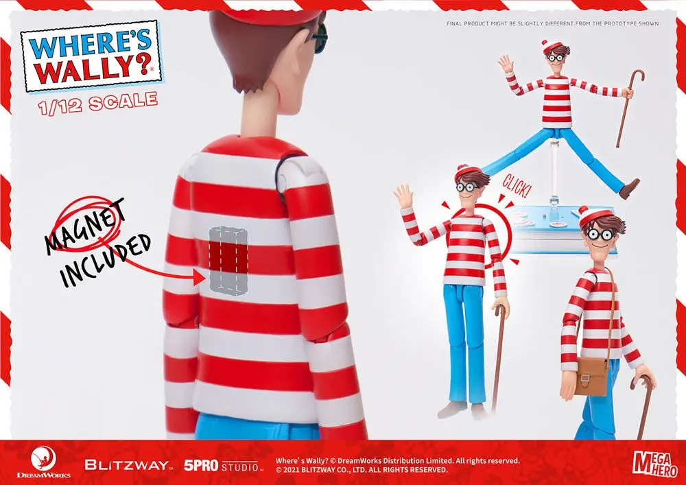 Where's Wally? Mega Hero Action Figure 1/12 Wally 17 cm product photo