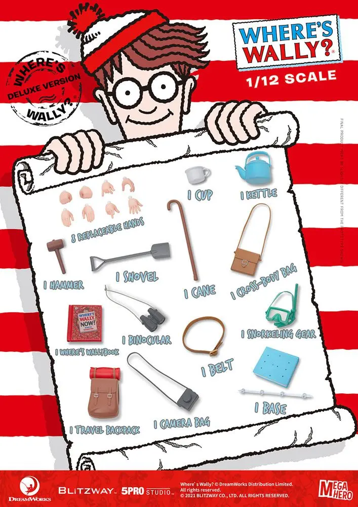 Where's Wally? Mega Hero Action Figure 1/12 Wally DX Version 20 cm product photo