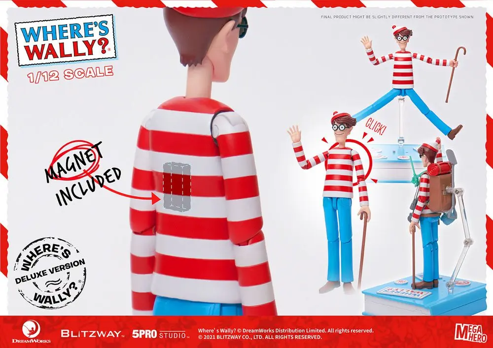 Where's Wally? Mega Hero Action Figure 1/12 Wally DX Version 20 cm product photo