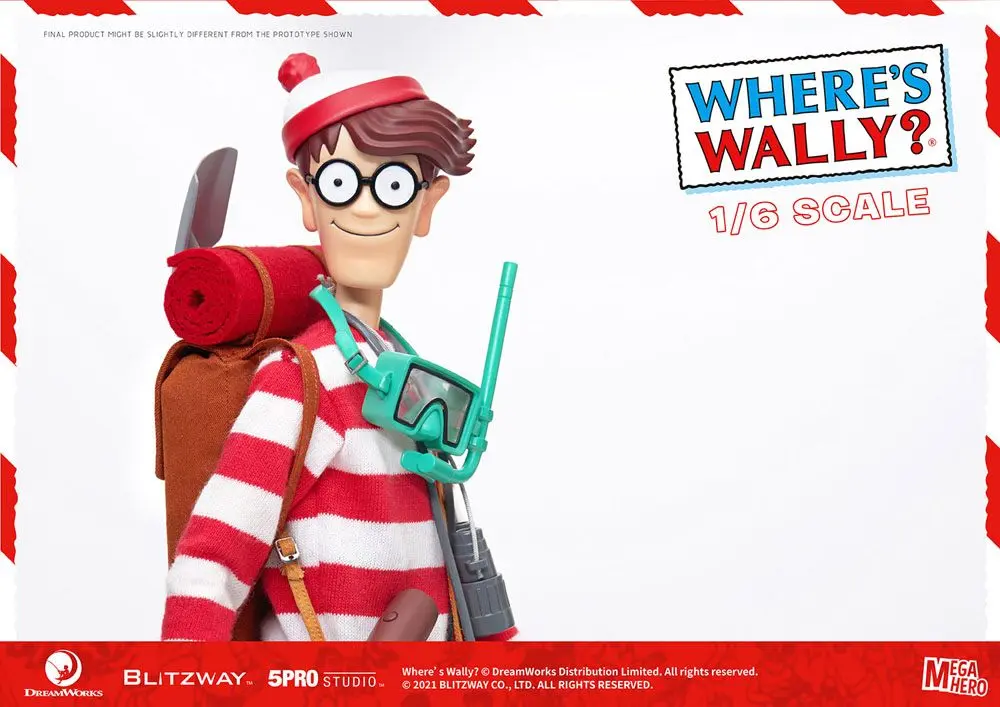 Where's Wally? Mega Hero Action Figure 1/6 Wally 34 cm product photo