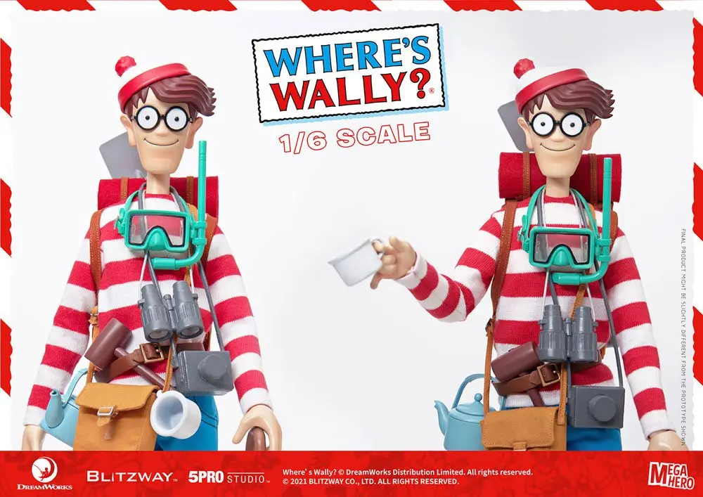 Where's Wally? Mega Hero Action Figure 1/6 Wally 34 cm product photo