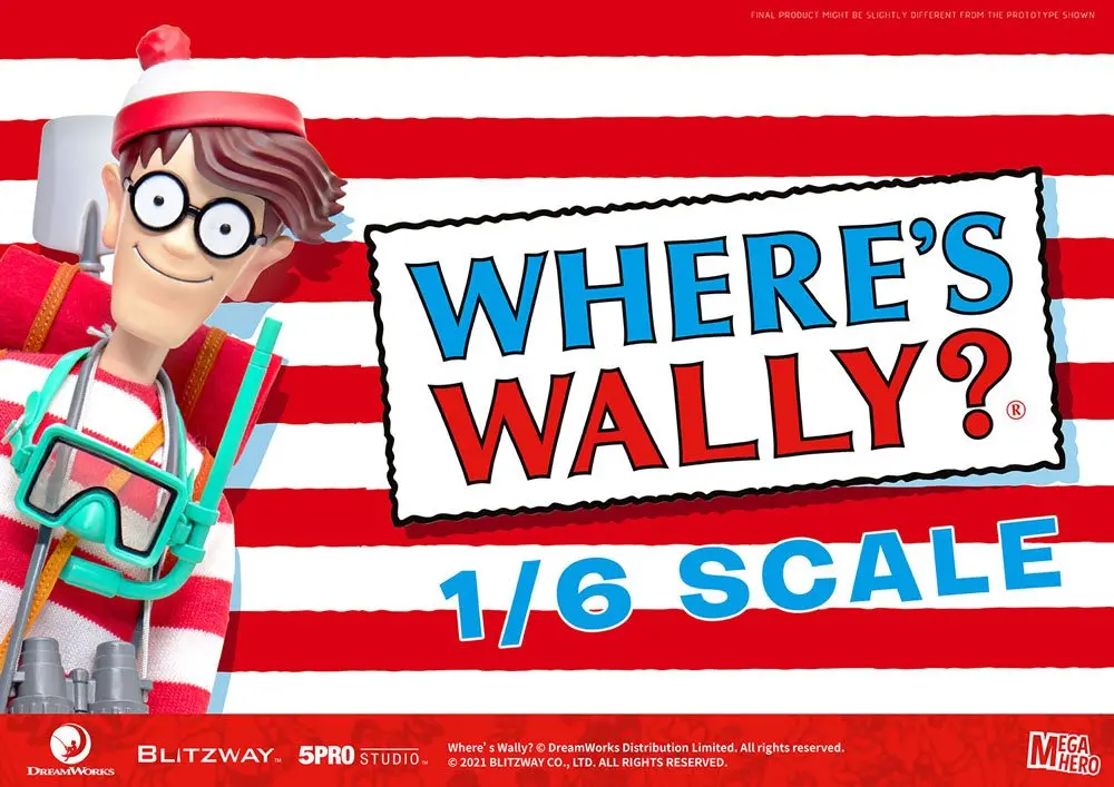 Where's Wally? Mega Hero Action Figure 1/6 Wally 34 cm product photo