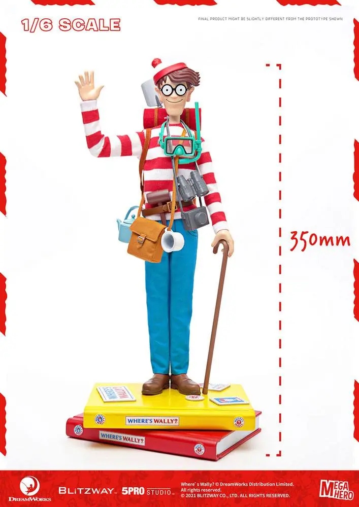 Where's Wally? Mega Hero Action Figure 1/6 Wally 34 cm product photo